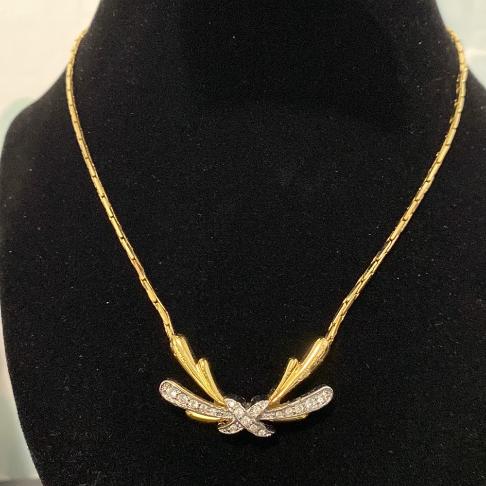 Monet Gold Tone Necklace and Pendant